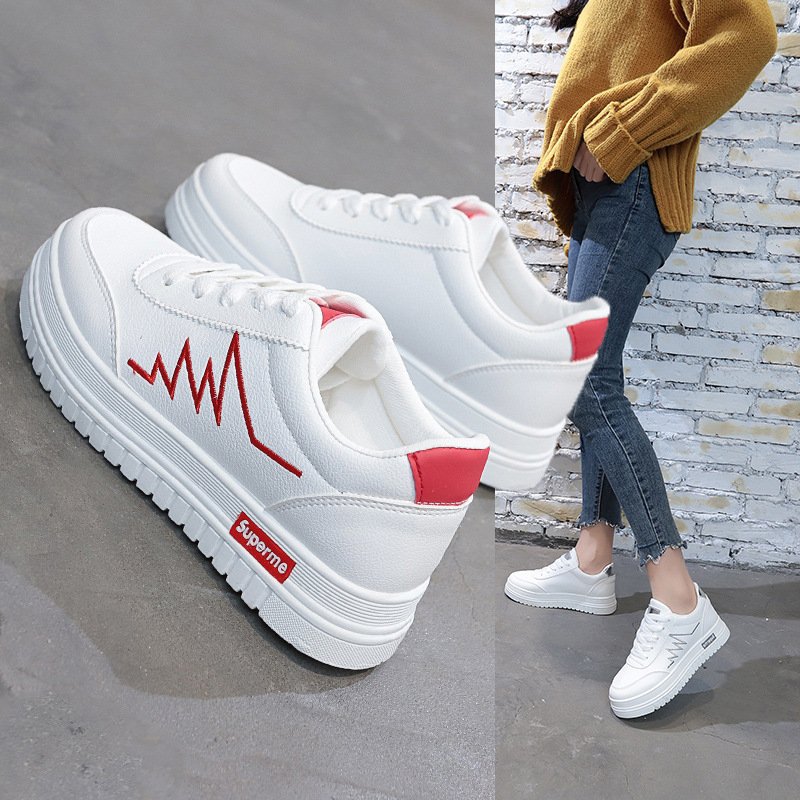 spring and summer new white shoes female students casual shoes women's breathable thick-soled women's shoes