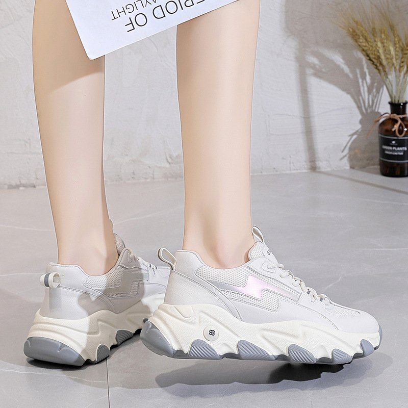 spring new women's shoes, trendy shoes, women's thick-soled increased sports style casual trendy shoes